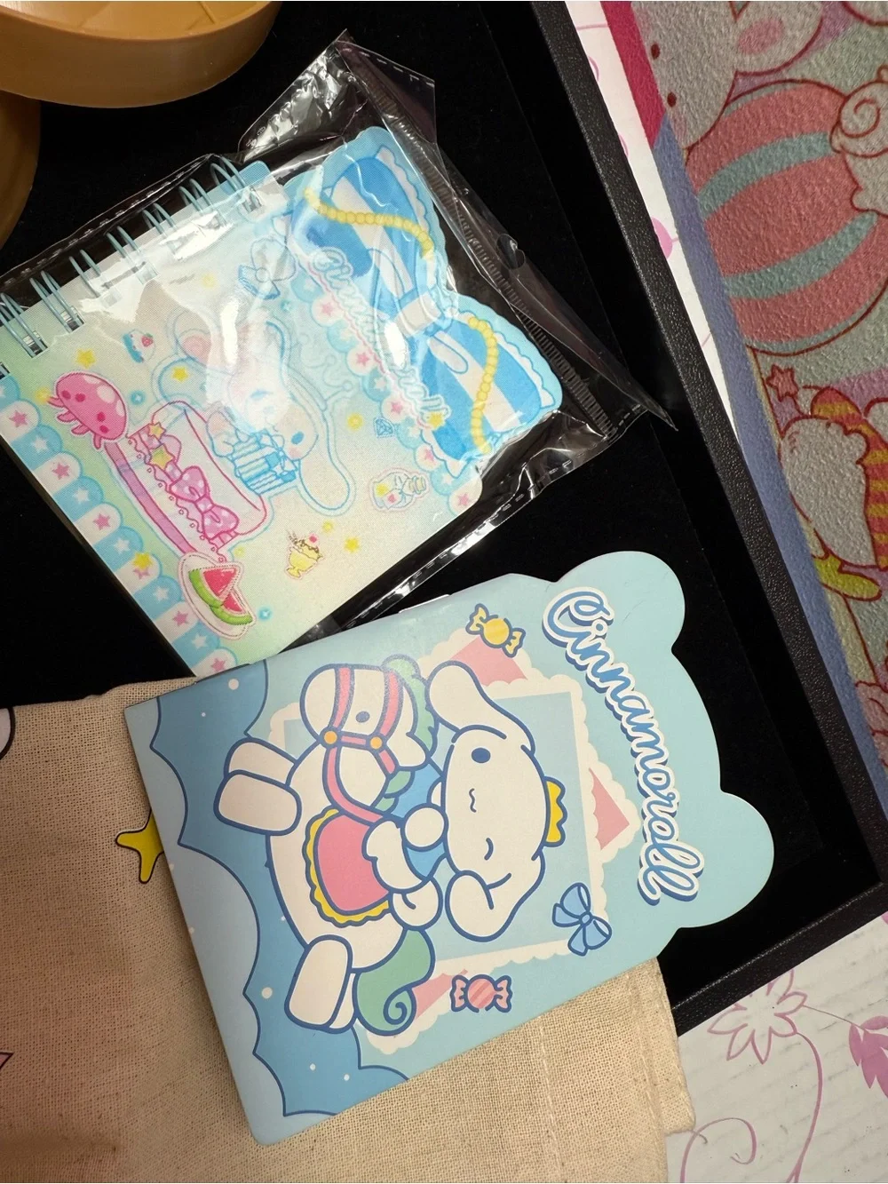 Sanrio Pastel Blue Tote & Cinnamoroll Sticker Stationery Set